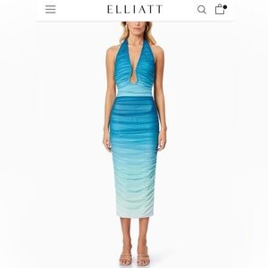 Elliatt Teal and Aqua Backless Dress